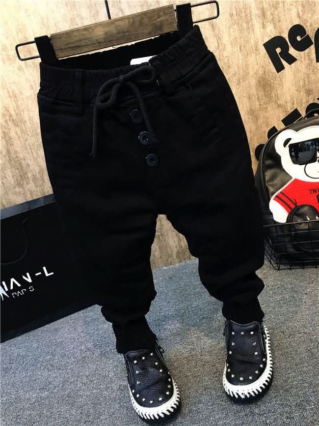 Boy's personality thickening plus velvet jeans children's jeans - Eshtree