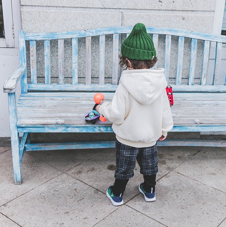 Boys plus velvet sweater 1 - 3 years old tide 2 thick baby autumn clothes male children's shirt male baby hooded children autumn and winter - Eshtree