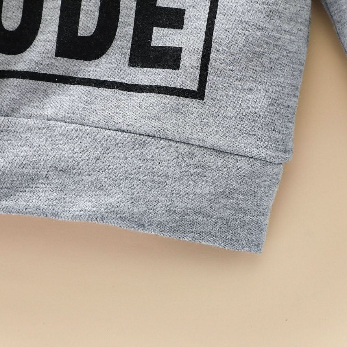 Boys Polyester Letter Grey Sweatshirt Top - Eshtree