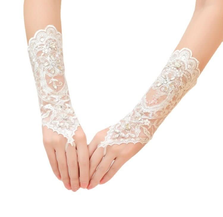 Bridal Wedding Dress Long Gloves Strappy Fingerless - Eshtree