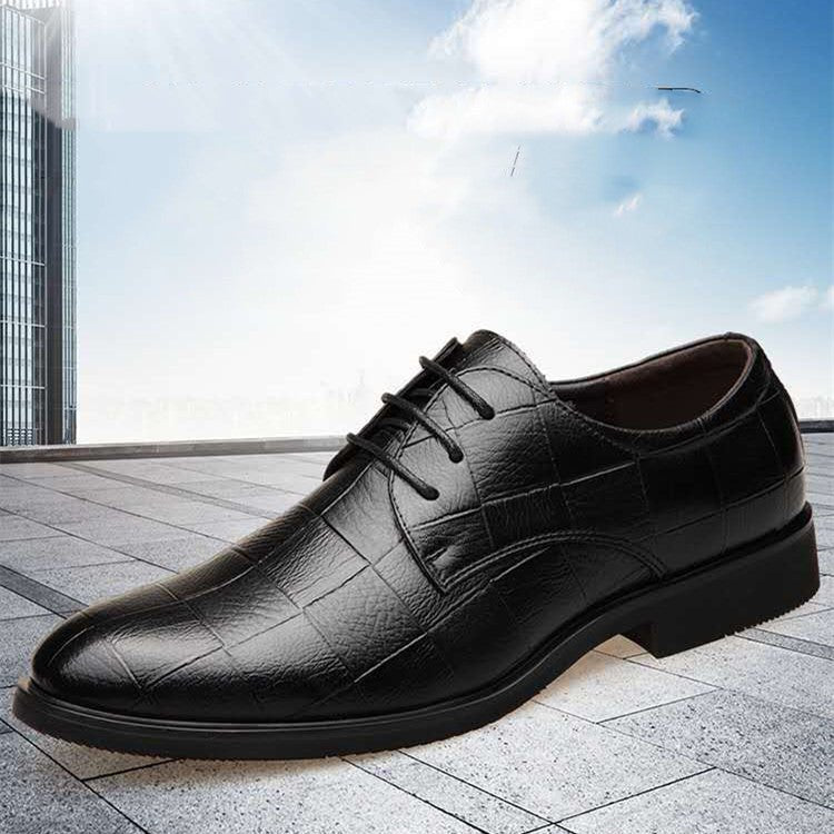 Business British Lace Up Black Casual Korean Style Breathable Shoes - Eshtree