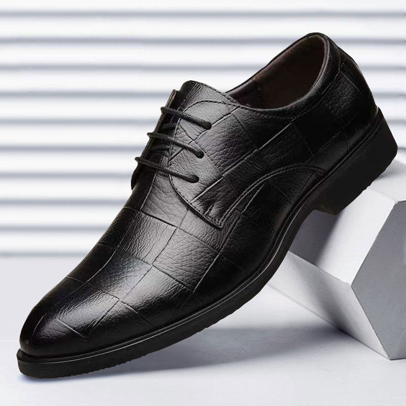Business British Lace Up Black Casual Korean Style Breathable Shoes - Eshtree