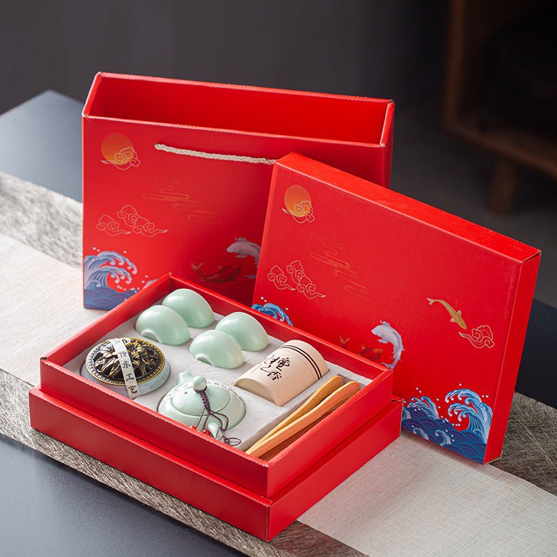 Business Gift Teaware Suit Celadon A Pot Of Four Cup Set - Eshtree