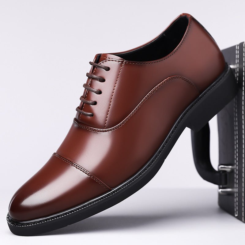 Business Oxford Dress Three - eyelet Design Men's Genuine British - style Leather Shoes - Eshtree