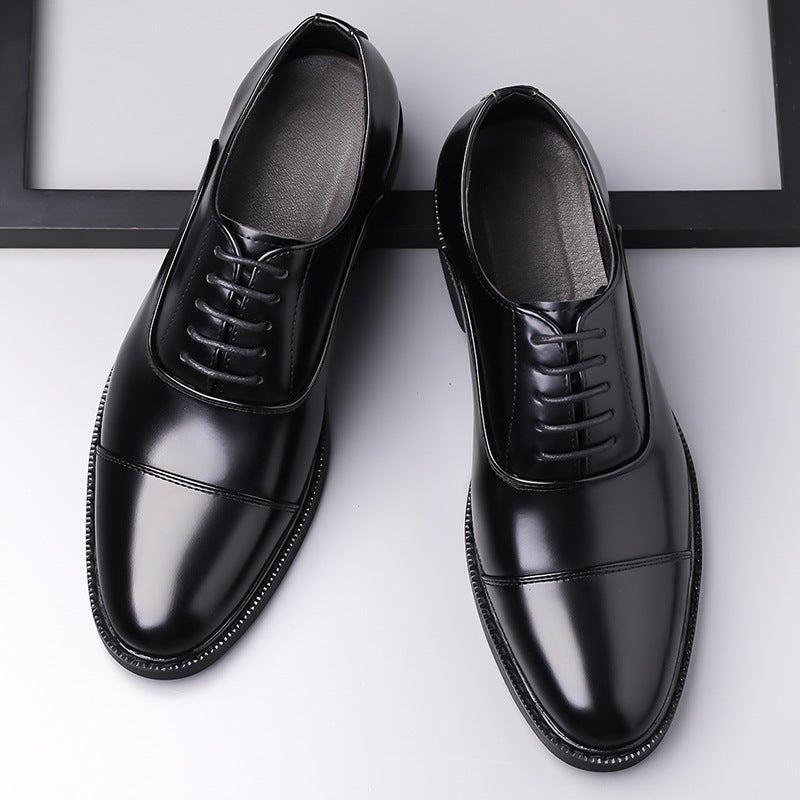 Business Oxford Dress Three - eyelet Design Men's Genuine British - style Leather Shoes - Eshtree