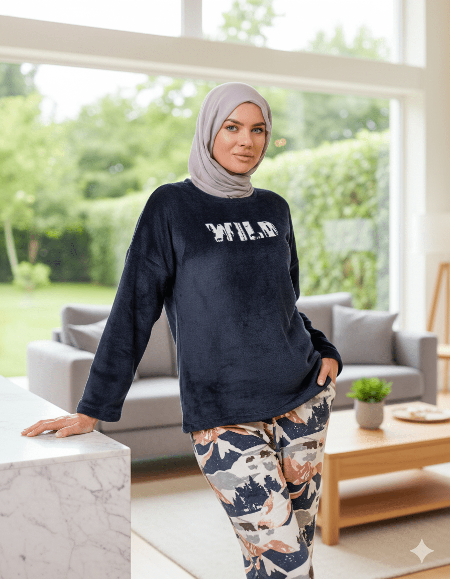 بيجامة حريمي انيقة شتوية بتصميم مميز - Eshtree