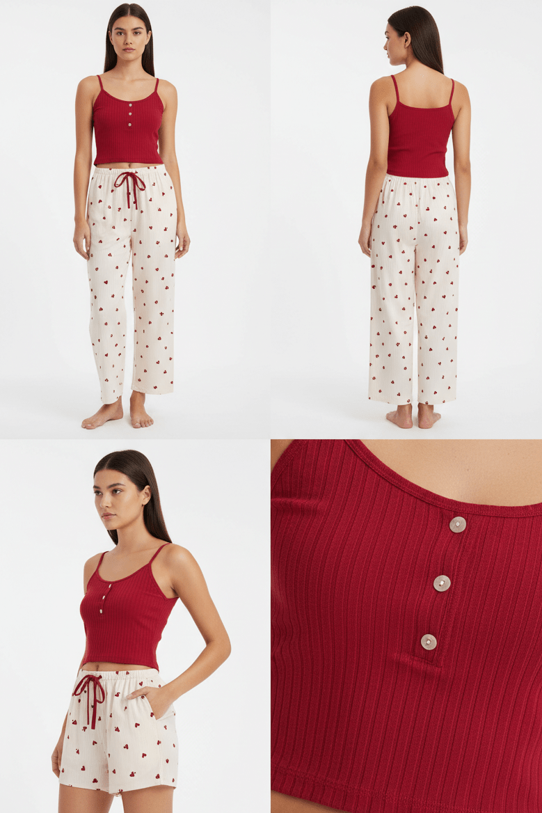 بيجامة حريمي منزلية صيفية مريحة وأنيقة - Eshtree