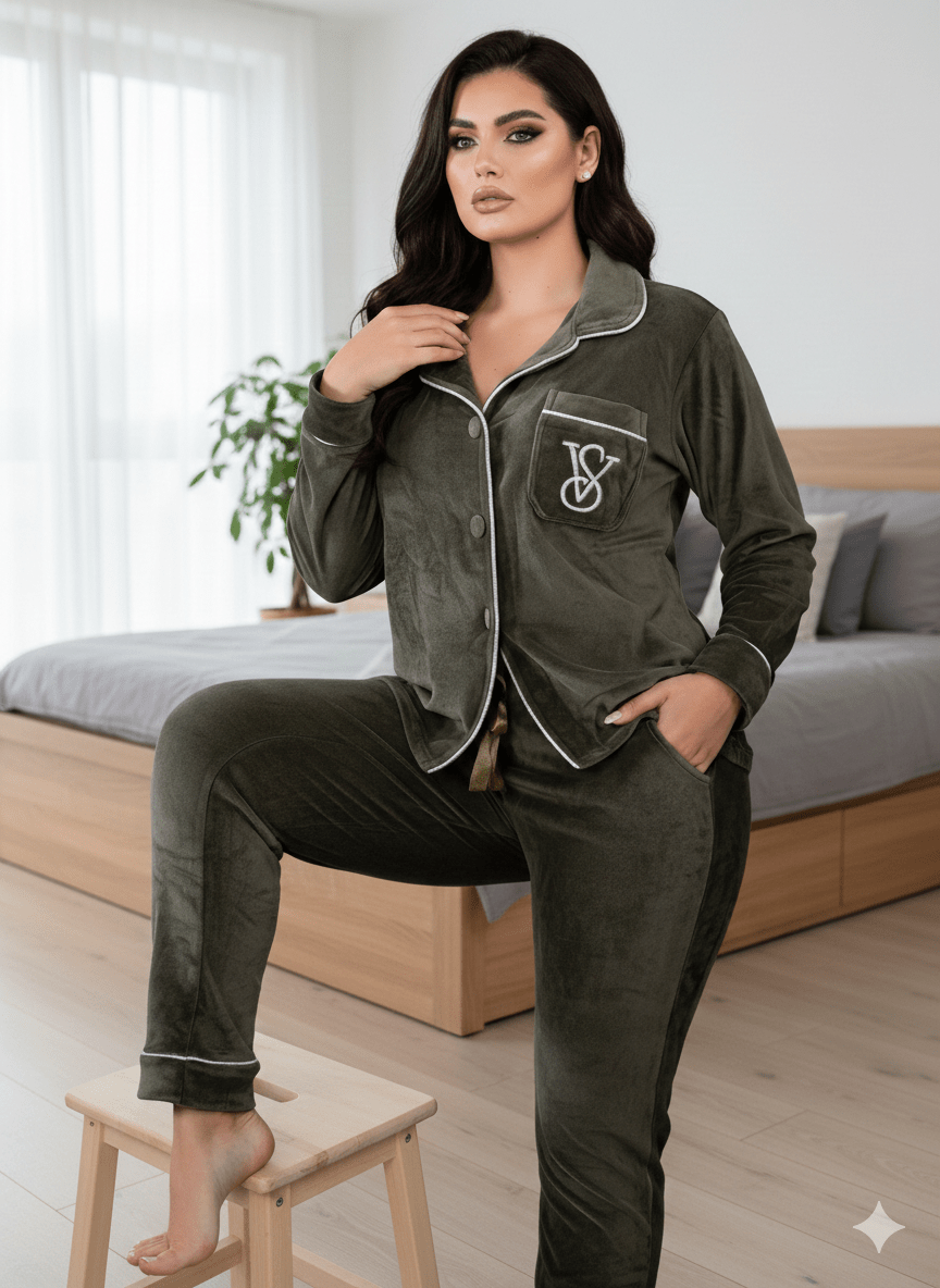 بيجامة شتوي بتصميم كلاسيك شيك - Eshtree