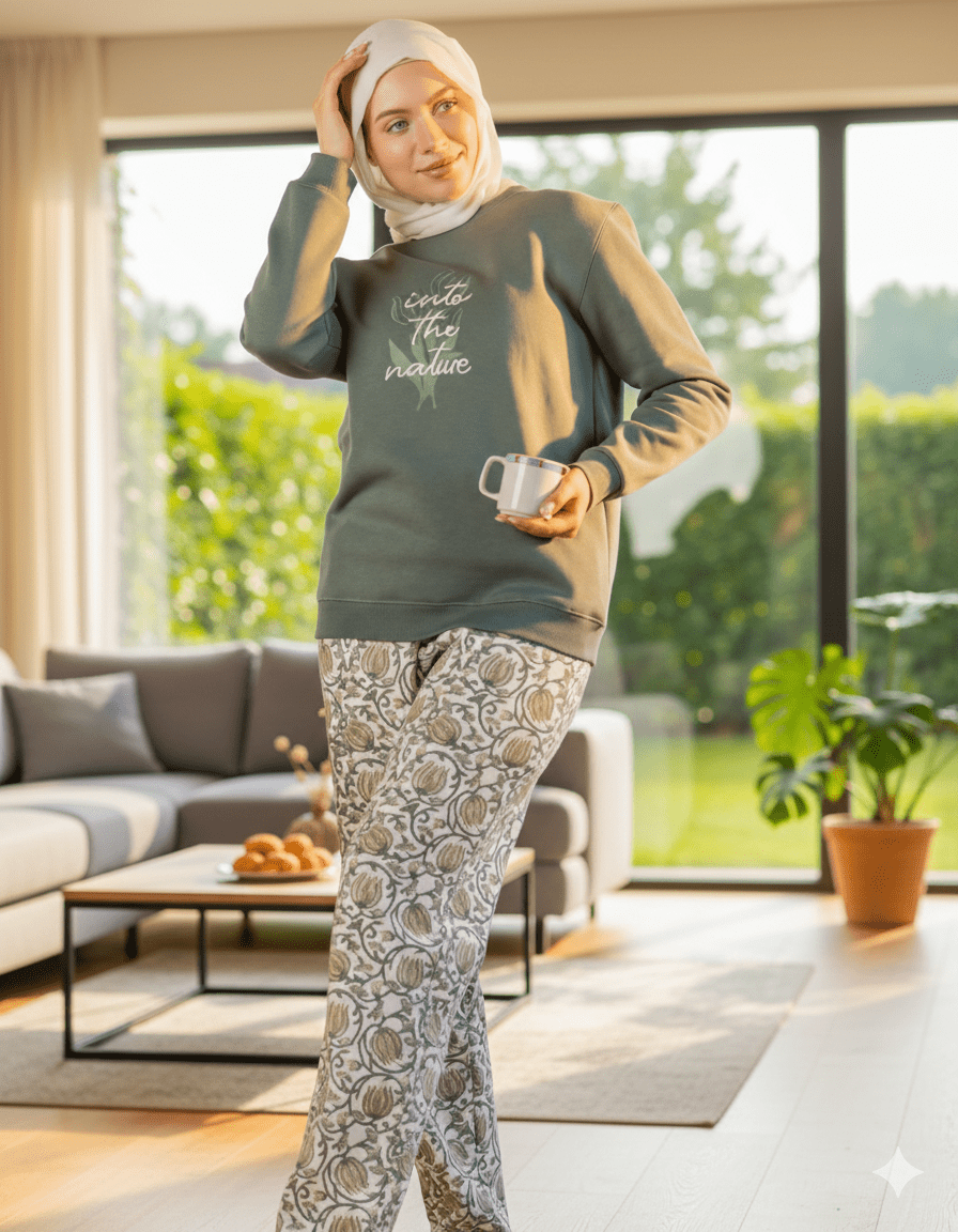 بيجامة شتوي حريمي بتصميم عصري - Eshtree