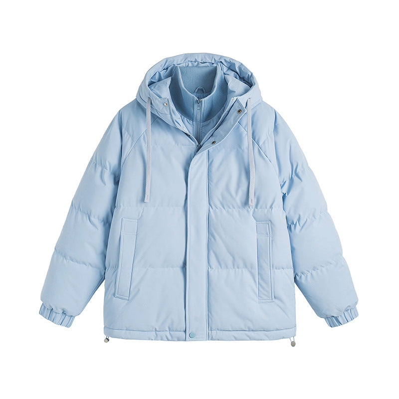 Winter Fake Two-piece Cotton-padded Coat For Men And Women Loose Cotton Jacket