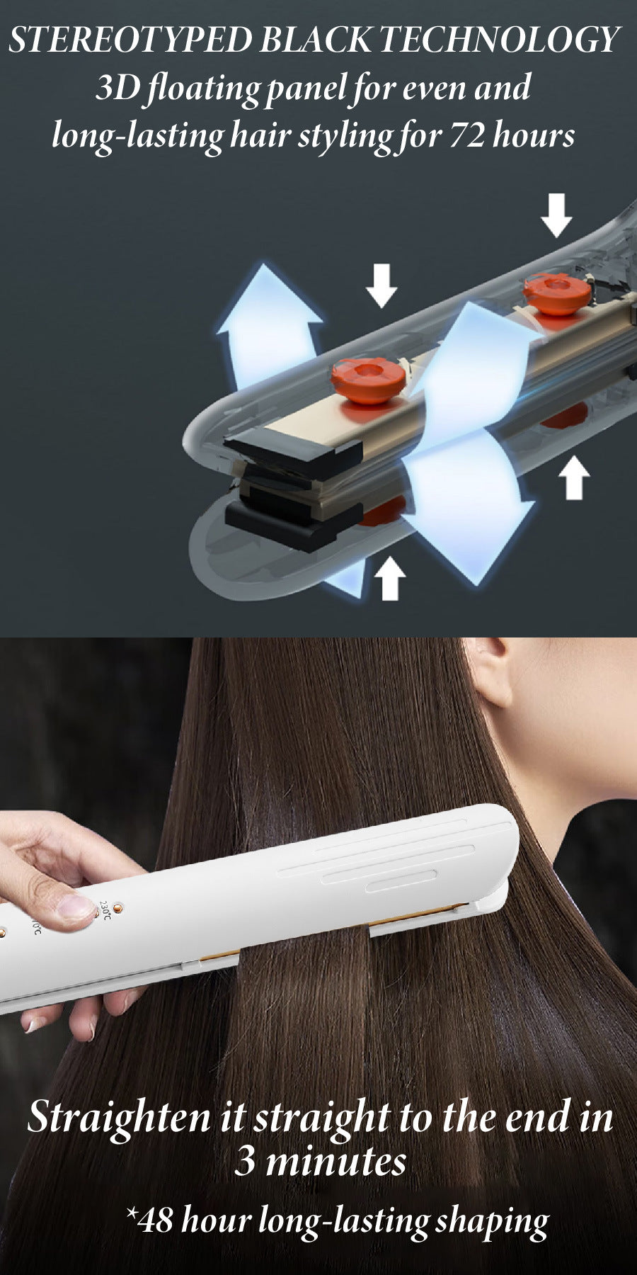 Straightener And Curling Irondual-purpose For Straightening Or Curling Hair