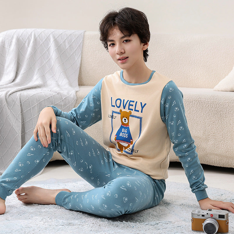 Children's Pajamas Cotton Boys' Base Teen Underwear Suit
