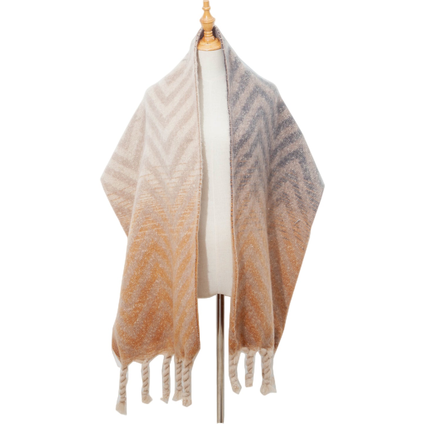 European And American Autumn And Winter Knotted Coarse Braid Imitated Mohair Jacquard