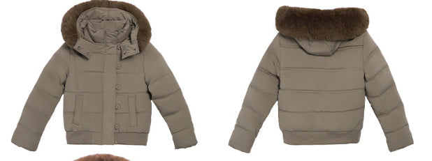 Korean Sweet Big Fur Collar Hooded Cotton Coat Jacket