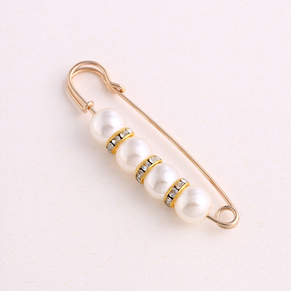 Cross-border Pearl Waist Of Trousers Pin Fixed Clothes Skirt Brooch Belt Buckle