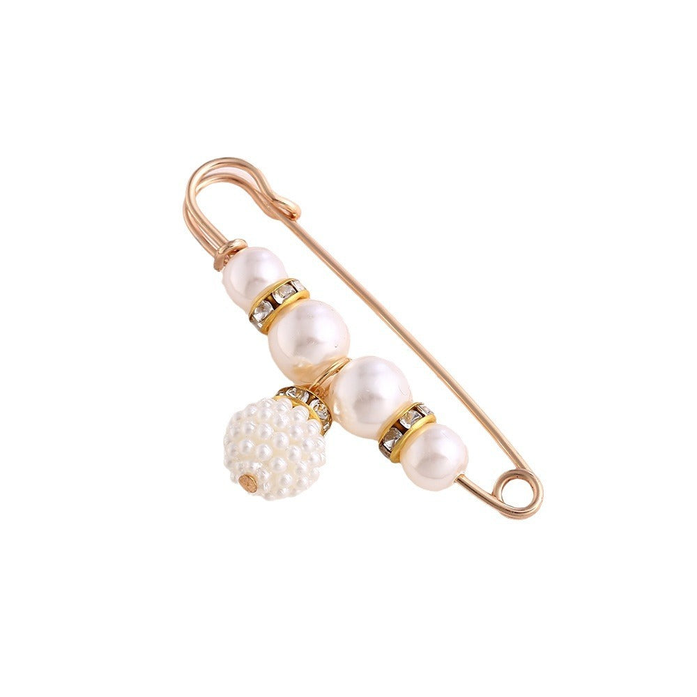 Cross-border Pearl Waist Of Trousers Pin Fixed Clothes Skirt Brooch Belt Buckle