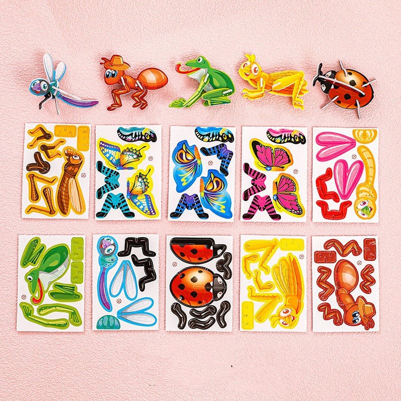 Cartoon Dinosaur 3D Puzzle Model Children DIY Handmade