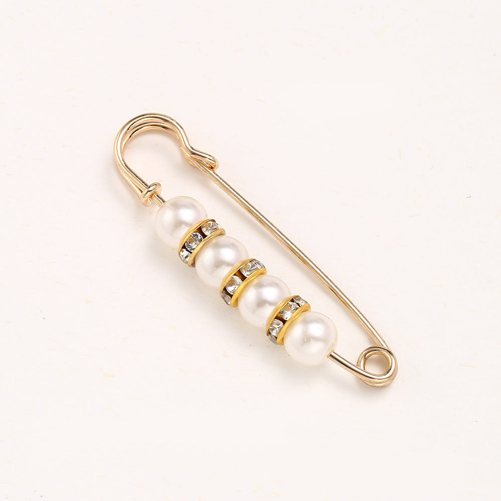 Cross-border Pearl Waist Of Trousers Pin Fixed Clothes Skirt Brooch Belt Buckle