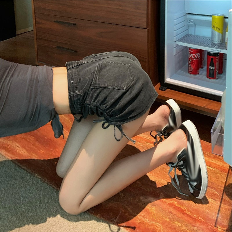 High Waist Hot Girl Denim Shorts Women Summer Thin Design Sense