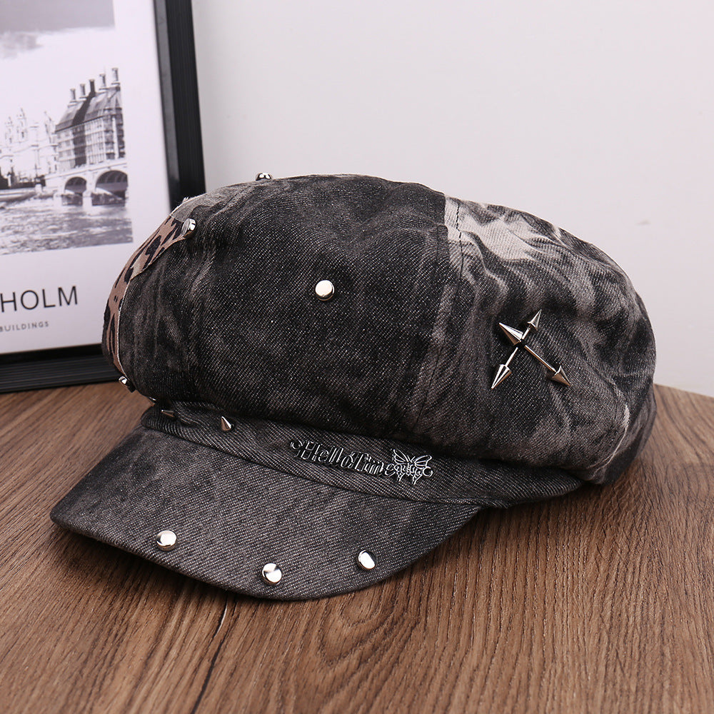 Warm Comfortable Sun Hat Leopard Print Five-pointed Star