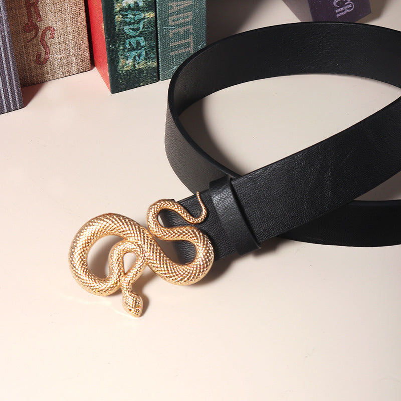 Retro Punk Neutral Personality Serpentine Buckle Belt