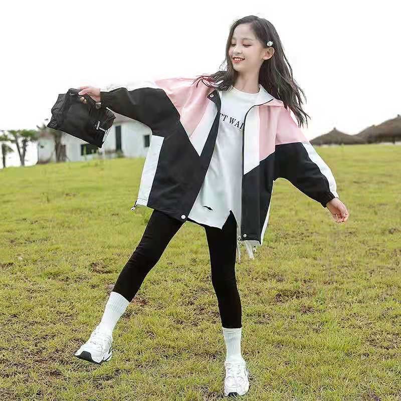 Shell Jacket Thin Medium And Large Children Children's Spring Clothes Trench Coat Girl Spring Top