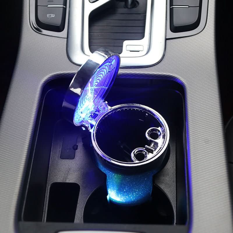 Car Ashtray With LED Light RGB Ambient Light Cigarette Cigar Ash Tray Container Trash Can Portable Ashtray Auto Accessories - Eshtree