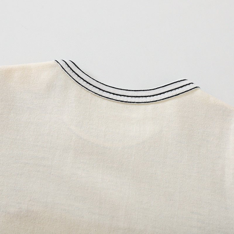 Cartoon Bear Print Baby Short Sleeve Rompers - Eshtree