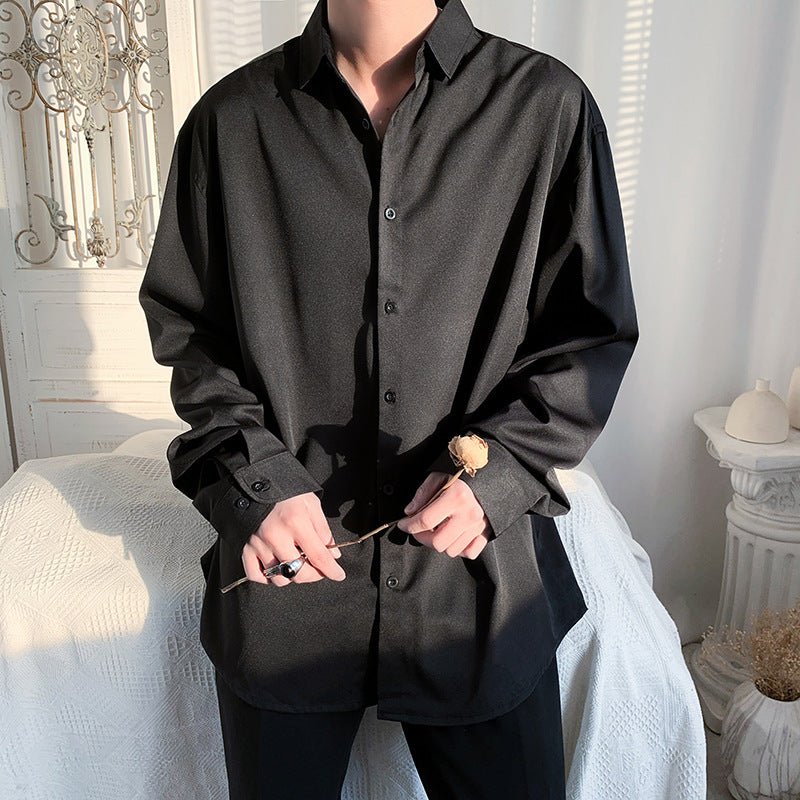 Casual Ice Silk Draping Long Sleeve Ruoshuai Loose All - matching Shirt - Eshtree