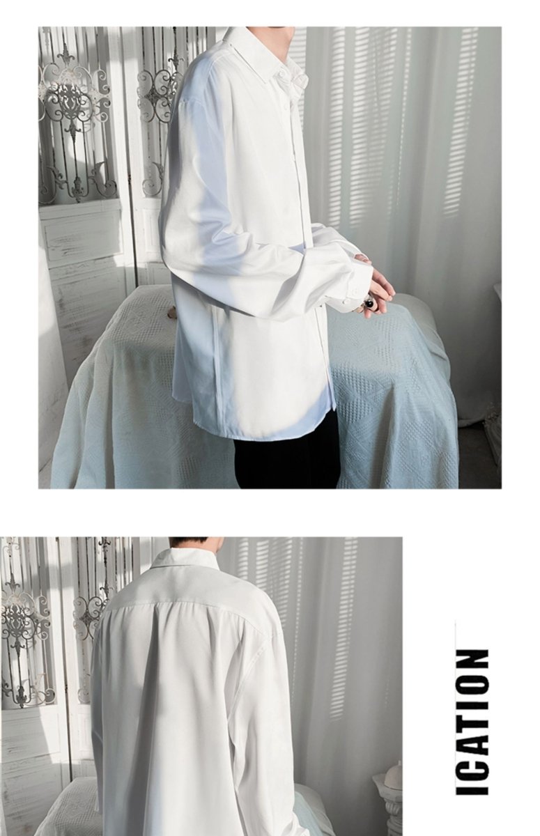 Casual Ice Silk Draping Long Sleeve Ruoshuai Loose All - matching Shirt - Eshtree