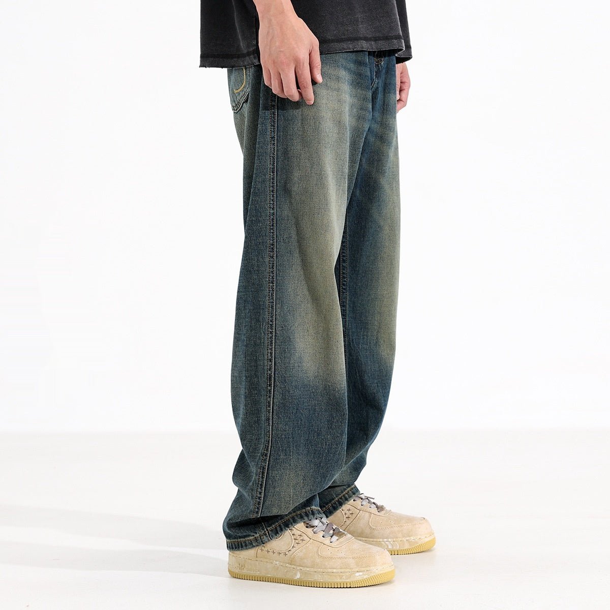 Casual Loose Drooping Straight Jeans For Men Spring - Eshtree