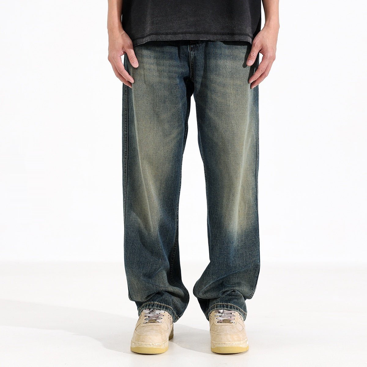 Casual Loose Drooping Straight Jeans For Men Spring - Eshtree