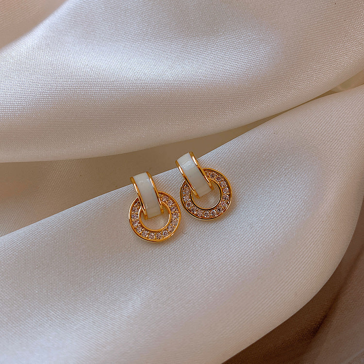 Copper-plated Real Gold Hoop Earrings With A Cool, Minimalist Vibe S925 Silver Needle Drop Earrings