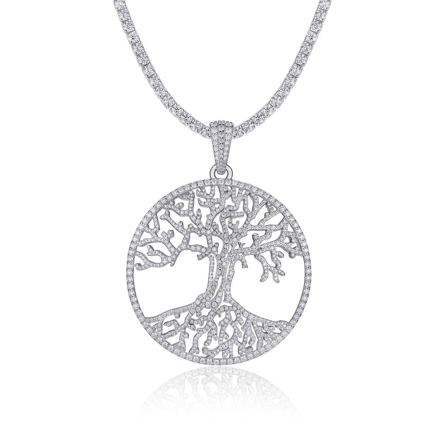 Set With Top-quality Moissanite, This Luxurious And Fashionable Light Luxury Trend Jewelry Necklace Pendant Is Made Of S925 Silver Electroplated With Platinum