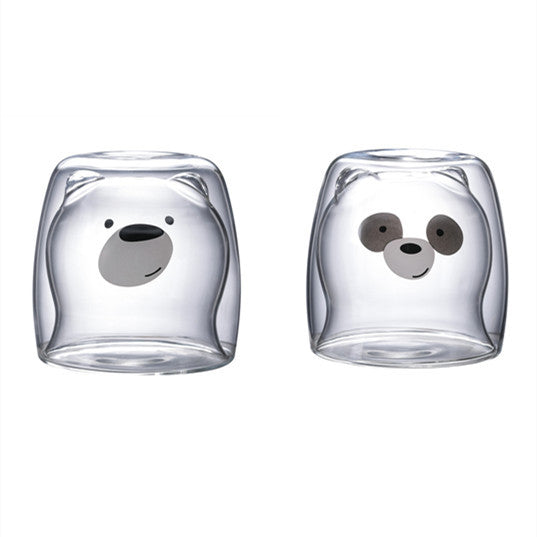 3D Double Layer Lovely Panda Cup Skull Wine Cup