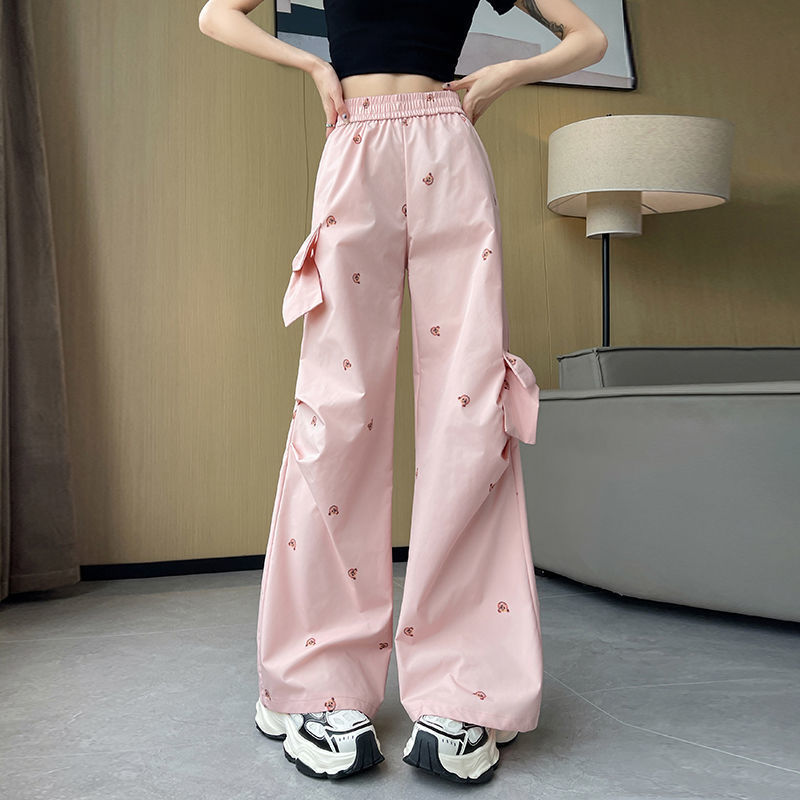 Printed Three-dimensional Bow Decoration Sweet And Spicy Bear Casual Working Pants