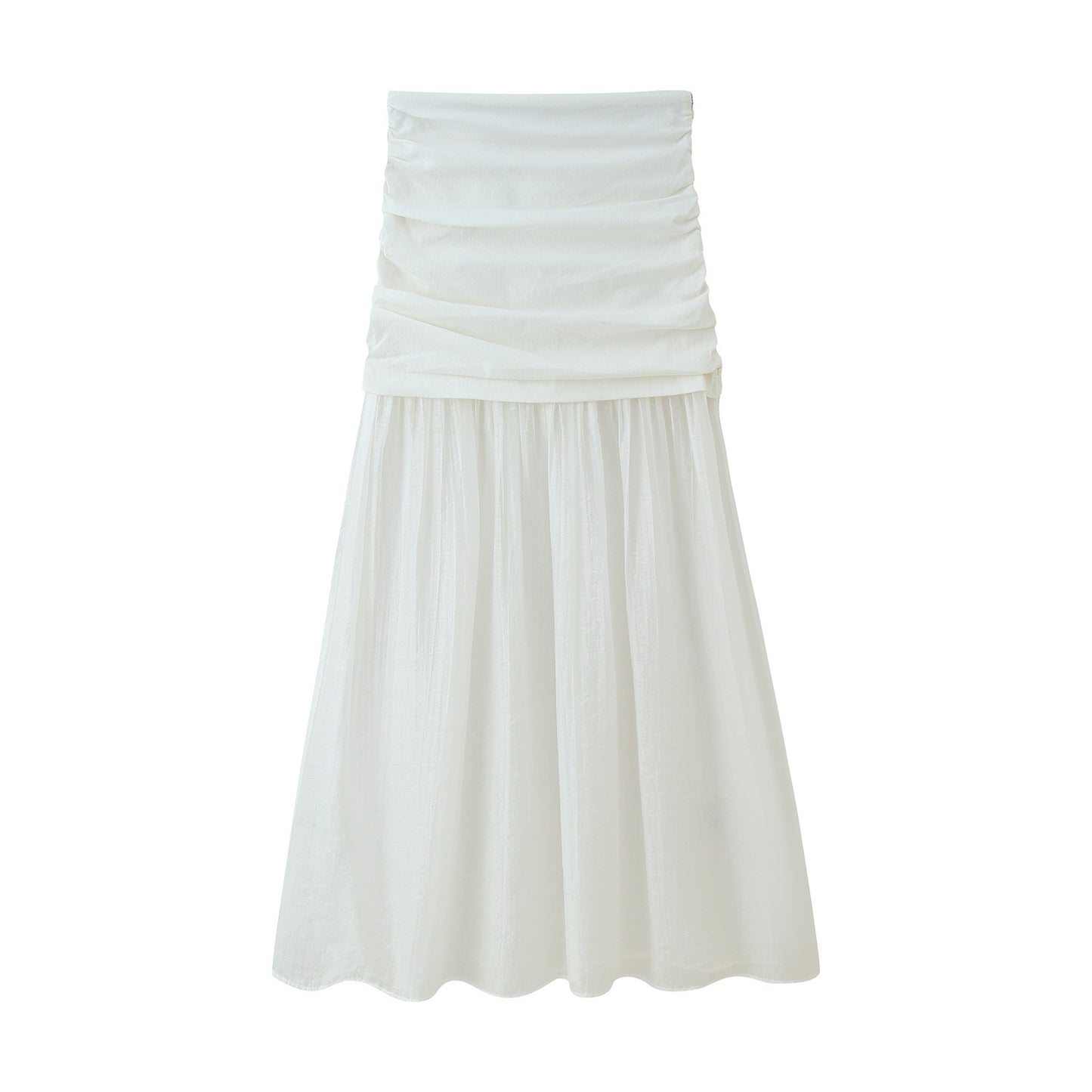 Summer Pleated Decorative Stitching Mid-waist Skirt