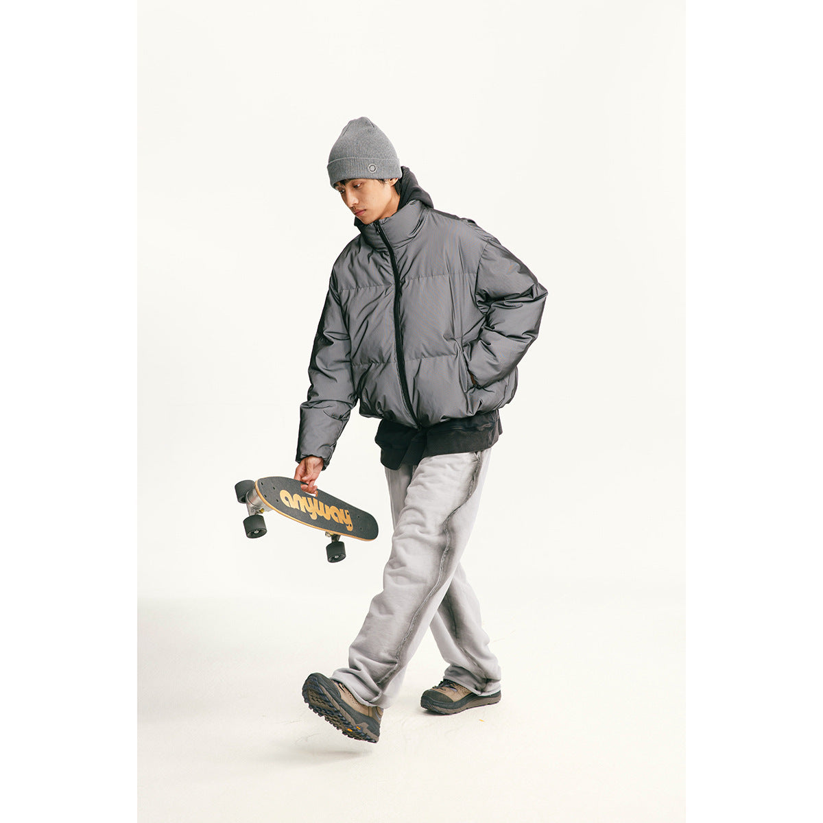 Mechanical Style Winter Down Jacket Women's White Duck Down Thickened Reflective Coat