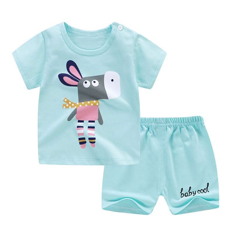 Children Clothes Baby Short Sleeved Shorts Two Piece Suit - Eshtree