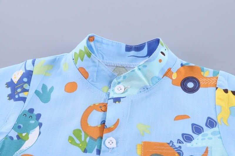 Children's Clothing Summer New Suit Children Cotton Clothes Baby Short Sleeve Shirt - Eshtree