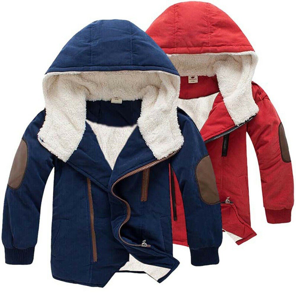 Children's Cotton - padded Jacket Plus Velvet Mid - length Cotton Jacket - Eshtree
