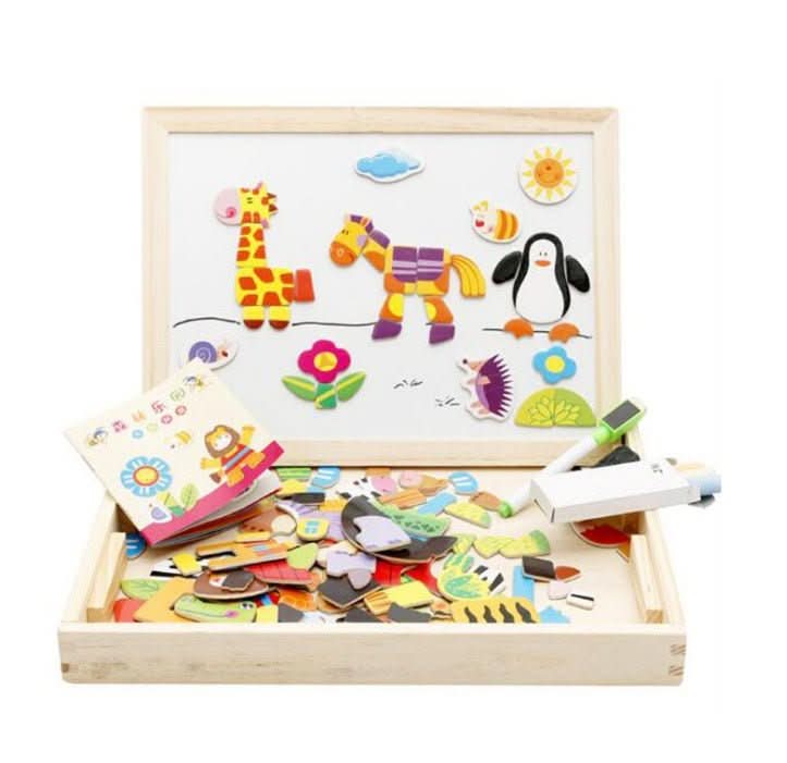 Children's Magnetic Jigsaw Puzzle Toy Cute Cartoon Animal Jigsaw Puzzle Picture Board Children's Educational Toy - Eshtree