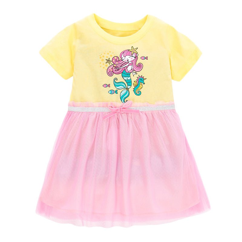 Children's Net Dress With Short Sleeves - Eshtree
