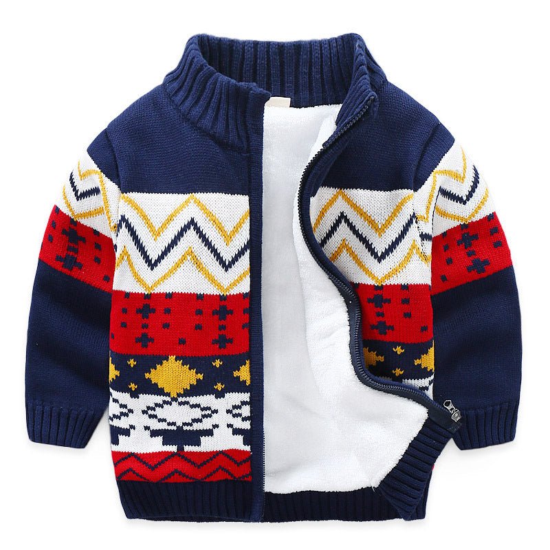 Children's Plush Sweater Thick Knit Cardigan - Eshtree