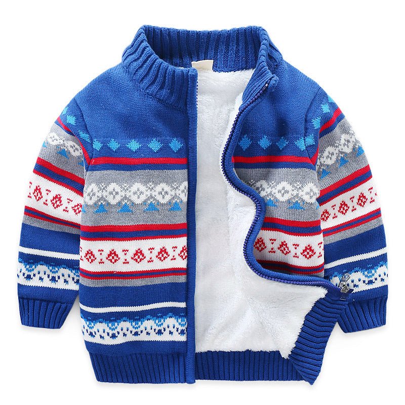 Children's Plush Sweater Thick Knit Cardigan - Eshtree
