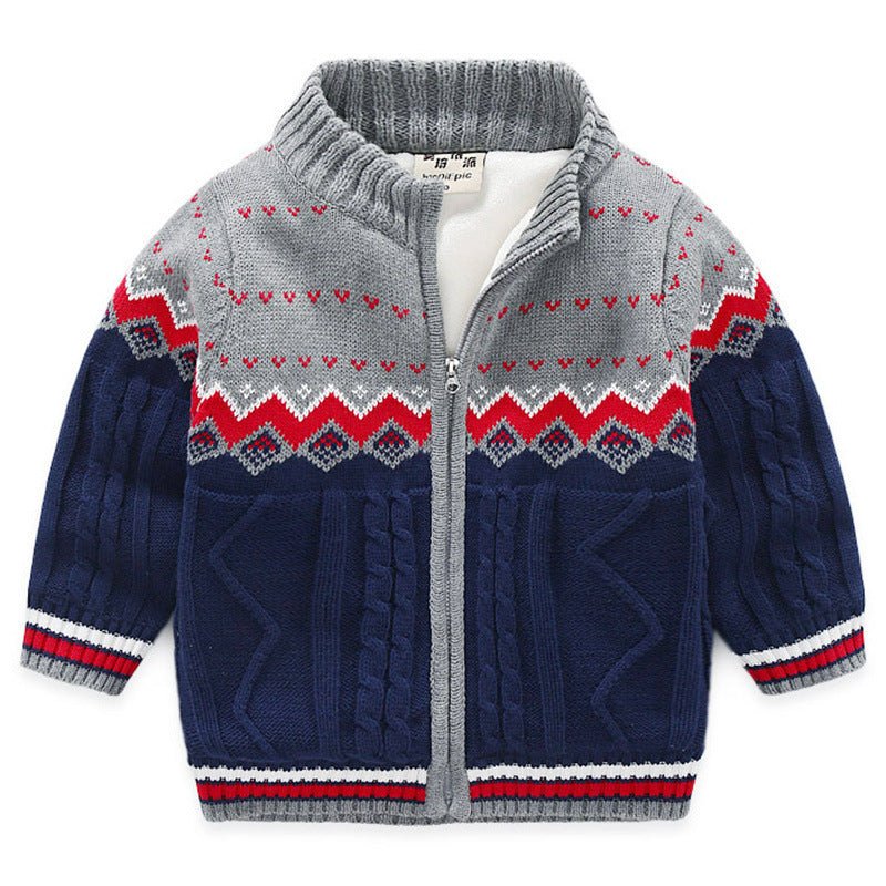 Children's Plush Sweater Thick Knit Cardigan - Eshtree