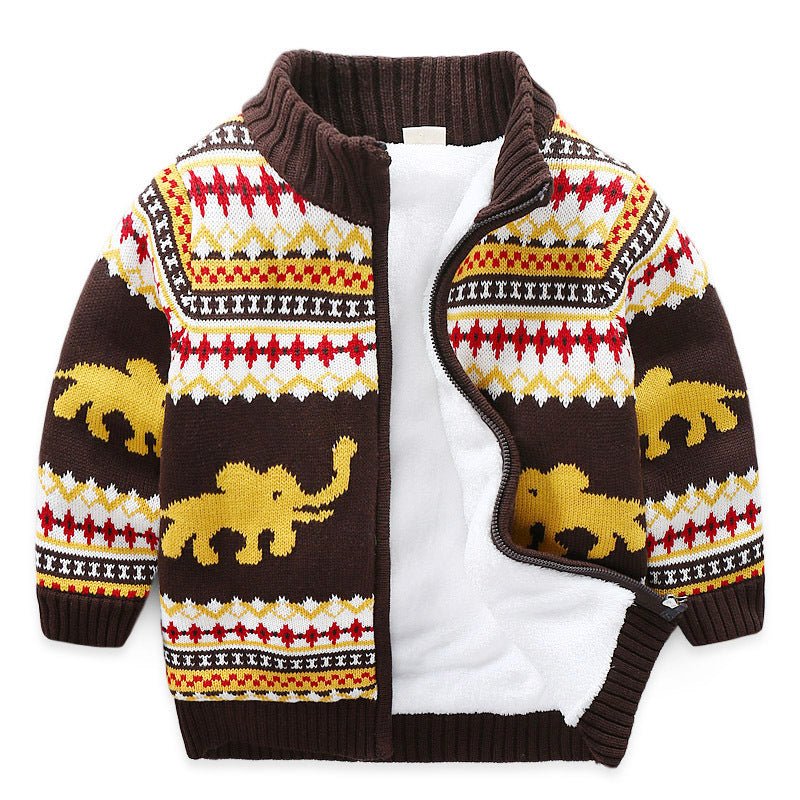 Children's Plush Sweater Thick Knit Cardigan - Eshtree