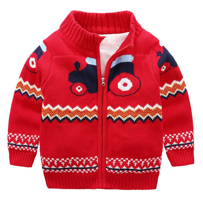 Children's Plush Sweater Thick Knit Cardigan - Eshtree