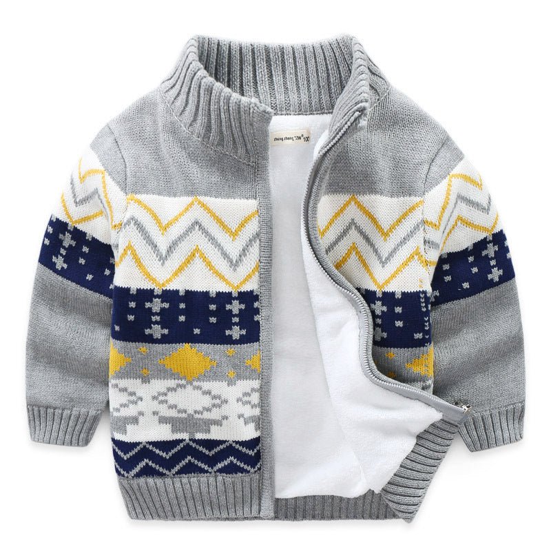 Children's Plush Sweater Thick Knit Cardigan - Eshtree