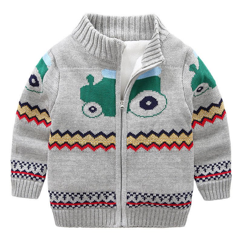 Children's Plush Sweater Thick Knit Cardigan - Eshtree